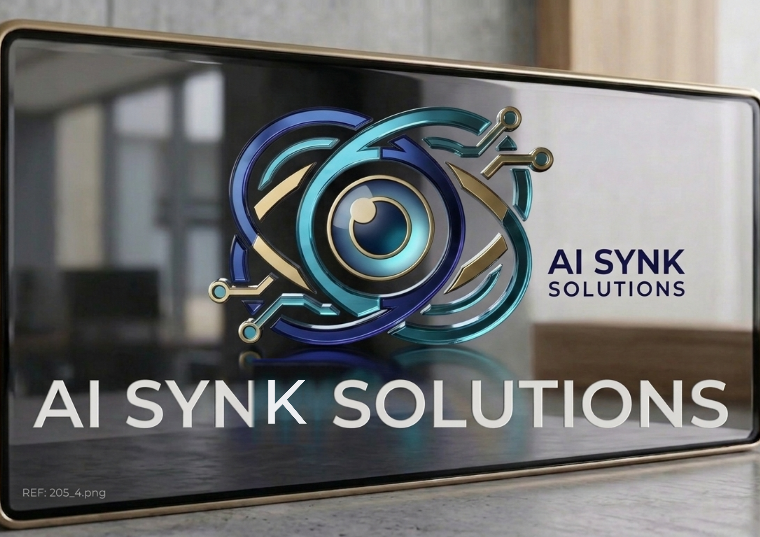 AI Synk Solutions — 3D neural eye logo